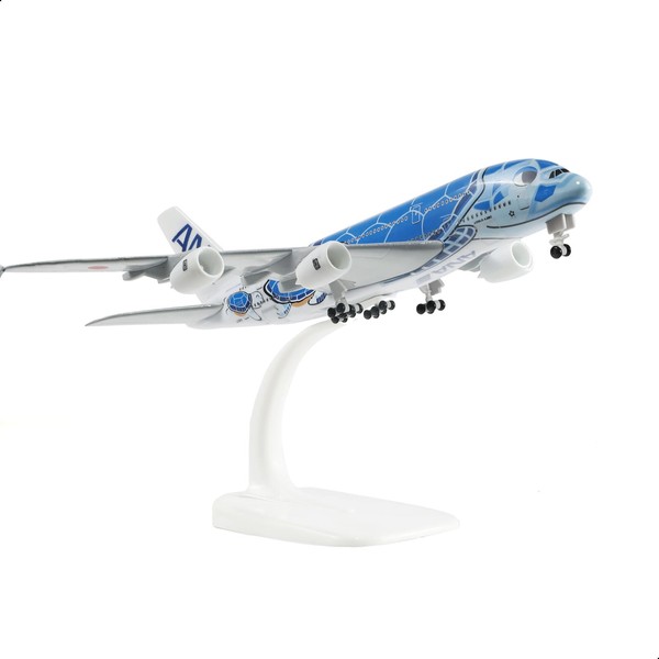 QIYUMOKE 1/300 ANA A380 Blue Turtle Design Metal Die Cast