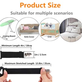 4 Piezas Sujeta Sabanas Sujetador de Sabanas Sujetadores de Sábana de Cama Sujetadores de Sábana de Cama Triángulo Ajustable Tirantes Elásticos Sujetador para Sábanas Fundas de Colchón Sofá (Negro)