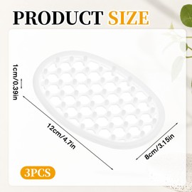 3 Pcs Silicone Soap Dish Self Draining Soap Holder with Holes(Transparent)
