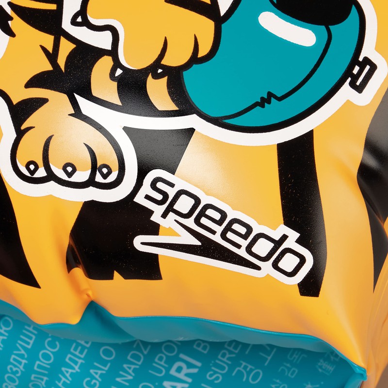 Speedo Toddlers Printed Swim Armbands Learn to Swim Orange Green