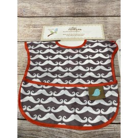 binky keeper Jaq-jaq Bird Mustache Baby Pacifier Leash Binky Keeper Matching Feeding Bib