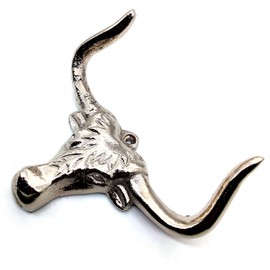 5MOONSUN5 Western Decorative Metal Wall Hooks, Rustic Coat Hooks for Bathroom, Kitchen, Entryway, Wall Hanging Hooks for Keys, Hats, Towel, Coat, Includes Screws, Brass Chrome Finish