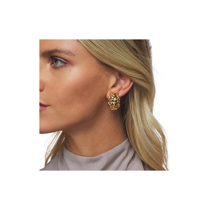Kenneth Jay Lane Gold Clip-On Button Earrings
