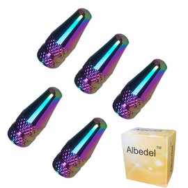 Albedel 5 Pcs Fantasy Colorful MTB Presta Bike Bicycle Road Racing Coloured Metal Anodized Machined Aluminum Alloy Tire French Style Valve Cap Dust Covers