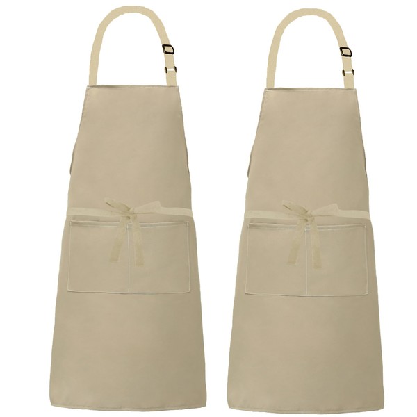XIEJINJIA 2 Pack Adjustable Bib Apron Long Ties with 2