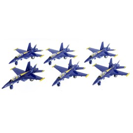toy Set of 6 F/A 18 Hornet US Navy Blue Angels fighter plane 7" diecast model NEW