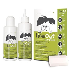 LICEOUT Complete Cosmetic Treatment Against Head Lice and Nits in Children - Lotion + Shampoo + Comb Useful for Pediculosis 125ml + 125ml