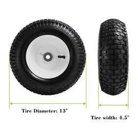 Parts Camp 15x6.00-6nhs Lawn Mower Tires and Wheels with 3/4" Bushing and 3" Centered Hub, Rubber Pneumatic Tire for Husqvarna Craftsman Riding Mowers (2 Packs)