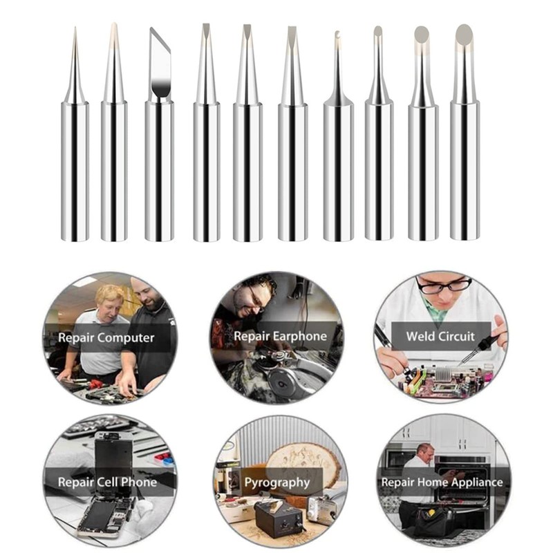 Soldering Iron Soldering Iron Tips, 10Pcs Soldering Tips Kit, 900M