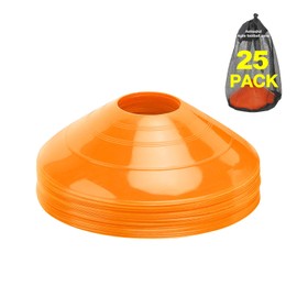 Ashsajkd(Set of 25 - Agility Soccer Cones with Carry Bag and for Football Cones for TrainingFootball, Basketball, Coaching, Agility Cones for Indoor and Outdoor Games (D-25 Pack Orange)