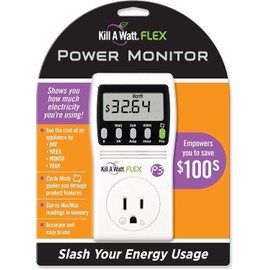 P3 International P4456 Kill A Watt Flex Plug-in Electricity Usage + Power Consumption Monitor, Watt Voltage Tester, Electrical Energy Saving Monitor with Auto Cost Calculator (Pack Of 3)