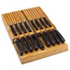 VaeFae In-Drawer Knife Block,Bamboo Knife Drawer Organizer Insert, Kitchen Knife
