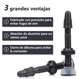 Tubeless Presta Valves de 40 mm, bicicleta adaptadores de válvula, con herramienta de extracción de núcleo de válvula y tapas de vástago de válvula, vástago de válvula de aleación súper ligera, azul