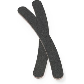 Manicare Nagelfeilen, 2er-Pack, gebogen, Bumerangform zur einfachen Verwendung, schwarze Nagelfeile, natürlich und künstliche Nägel, beidseitig mittlere Körnung, für zuhause, Maniküre oder Pediküre