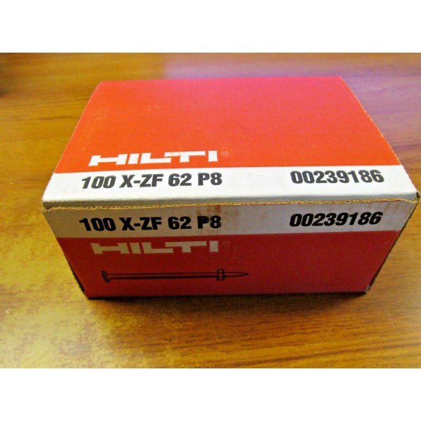 Hilti NIB. HILTI LONG NAILS (BOX OF 100) CAT# 100X-ZF62P8
