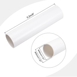 MECCANIXITY 2 Inch PVC Rigid Tube Round Pipe 46mm ID 50mm OD 8" Length White High Impact for Water Pipe, Crafts, Cable Sleeve