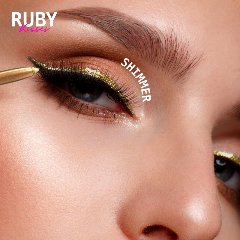 Ruby Kisses Pencil Eyeliner, Retractable Eyeliner, Waterproof, Smudge-Proof Eye Makeup,