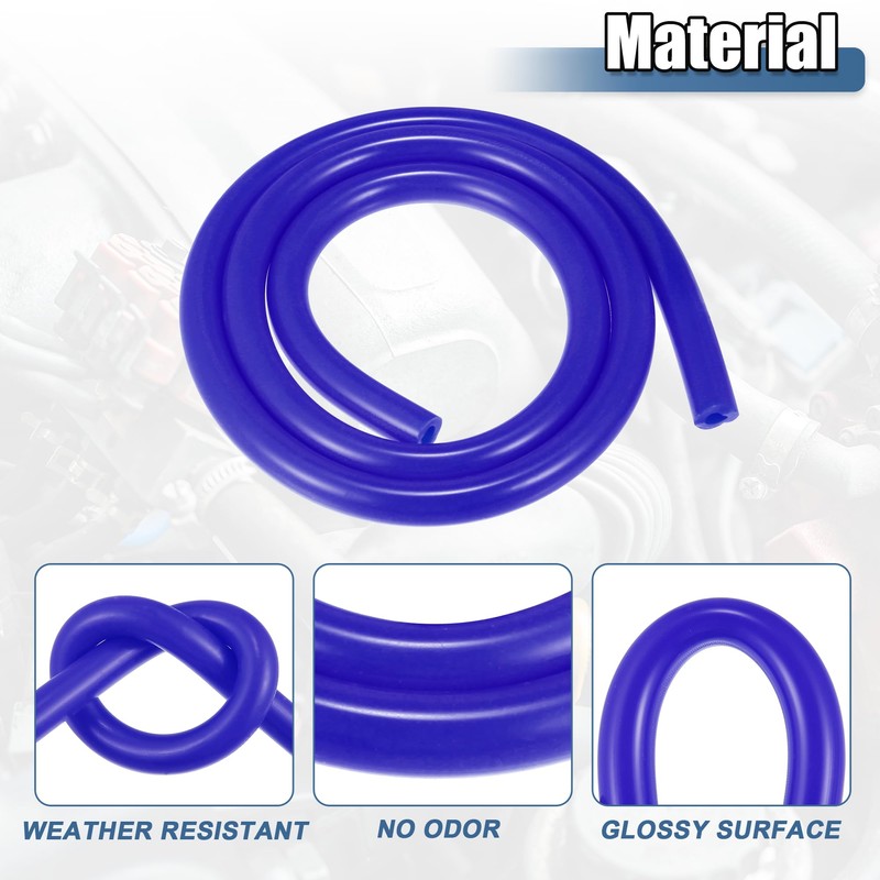 X AUTOHAUX 1 Set Silicone Vacuum Tubing Hose 1m 6mm
