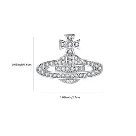 RUIFUU Saturn Earrings Crystal Saturn Planet Earring Cubic Zirconia Saturn Planet Studs Space Earrings Jewelry Gifts for Women