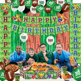 Football Party Decorations Football Birthday Party Decorations Football Balloons Football Birthday Banner Football Party Treat Boxes for Football Birthday Party Supplies