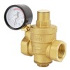 DN20 Einstellbarer Messing-Wasserdruckregler, Druckminderventil Druckregelventil mit Manometer für Horizontale Rohre