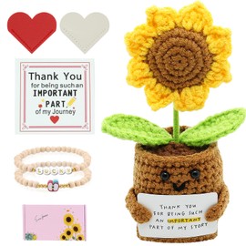 SHUCHNOYE Teacher Appreciation Gift Set - Lucky Emotional Support Sunflower Doll & Keepsakes, Collectible Home & Desk Decor, Thank You Gift for Teachers, Graduation, Last Day of School.