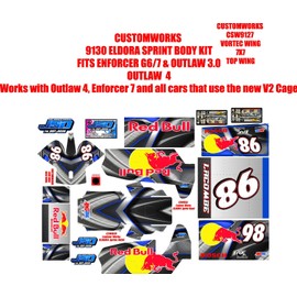 Losi CUSTOMWORKS ELDORA   SPRINT CAR 9130 armour redski  THEME WRAP KIT