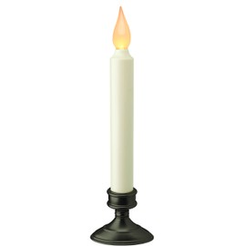 Battery Operated LED Dusk to Dawn 9 inch Window Candle with Amber Flicker Flame