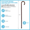 92cm Dark Brown Chestnut wooden Walking Cane, lightweight mobility aid