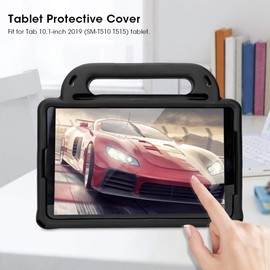 10.1 Inches Tablet Case, Lightweight Shockproof EVA Cover, Tablet Protective Cover with Adjustable and Removable Shoulder Straps, for The Tab 2019 SM T510 T515 Tablet (Black)
