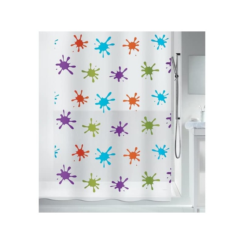 Spirella Splash Multicolor Shower Curtain, Multicolour, 180 cm x 200
