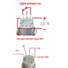E Support Momentary 16mm 12V 3A Blue LED Light Angel