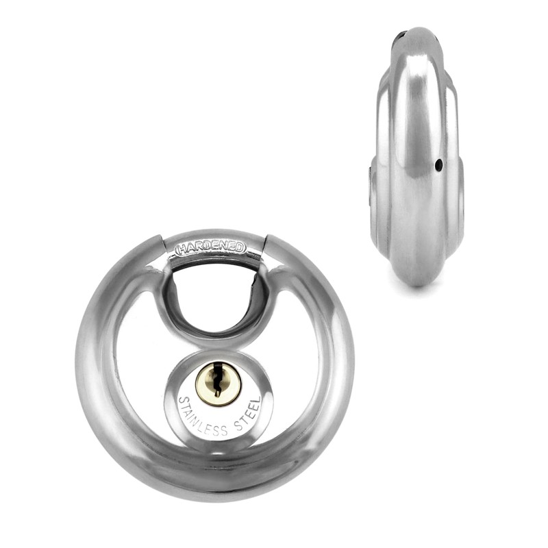 QWORK Disc Locks, 1 Pack Heavy Duty Steel Keyed Padlock