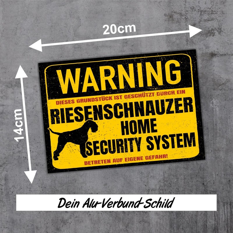 Giant Schnauzer Schnauzer Warning Security System Door Sign Dog Sign