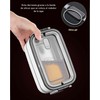 Lonchera De Acero Inoxidable Caja De Almuerzo Con Separadores (BLANCO)