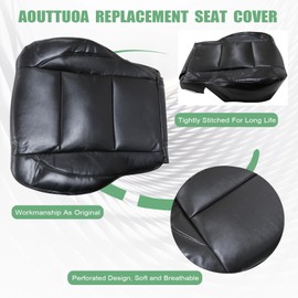 NLQR Front Driver Bottom Replacement Seat Cover Dark Gray Microfiber Leather Compatible with Nissan Titan 2005 2006 2007 2008 2009 2010 2011 2012 2013 2014 2015