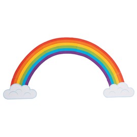 Fun Express Jumbo 10 Ft Long Rainbow Cutouts Backdrop Photobooth Wall Decor - Bulletin Board Decor Elegance - Rainbow Cloud Cutouts
