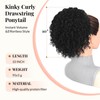 LEEONS Drawstring Ponytail for Black Women, 10 Inch Afro Kinky