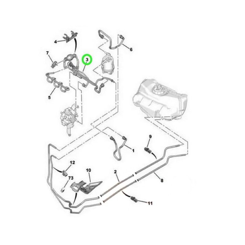 appRUN Fuel Line Pipe With Primer Pump For FORD Fiesta
