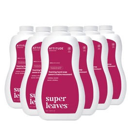 ATTITUDE Foaming Hand Soap, Plant and Mineral-Based Ingredients,Vegan and Cruelty-free Personal Care Products, Bulk Refill, Herbal Musk, 35.2 Fl Oz (Pack of 6)