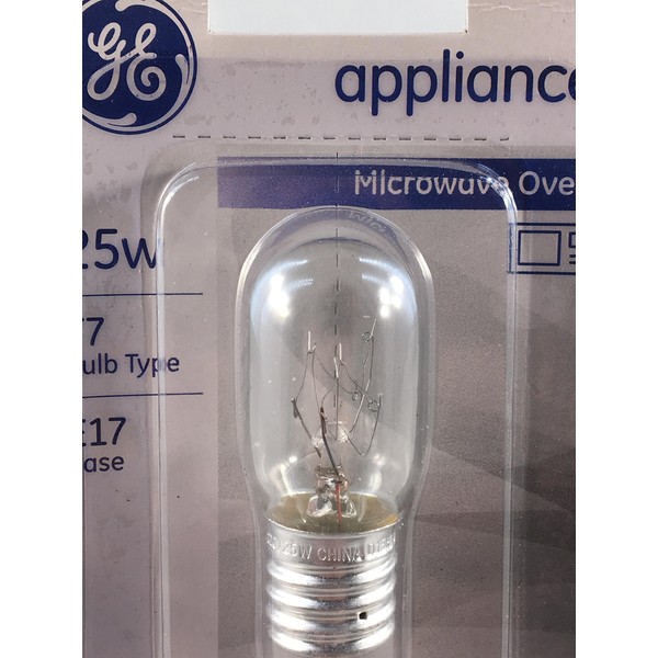 GE 10692 Appliance Microwave Oven Replacement Bulb, 25 Watt, T7, E17 Base, 6 Pack