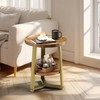 PPAMAPIC Round End Table, 2 Tier Side Table with Storage