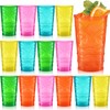 Qinyoung 15 Pcs Hawaiian Tiki Plastic Cups Bulk 14 oz