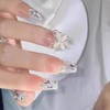 HAPVITAL Nail Tips, Pack of 24, 3D, Handmade, Japanese Style,