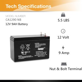 Casil ML9-12NB - 12 Volt 9 AH Rechargeable SLA Battery Battery Backup Battery