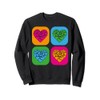 Heart Shape Love Colorful Hearts Pop Art Heart Sweatshirt