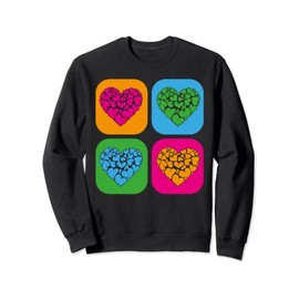 Heart Shape Love Colorful Hearts Pop Art Heart Sweatshirt