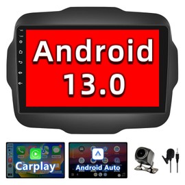 Android 13 Touchscreen Car Stereo Compatible with Jeep Renegade 2015 2016 2017 2018 2019 2020 Wireless CarPlay & Android Auto, GPS Navigation, Bluetooth, WiFi, FM Radio, Backup Camera