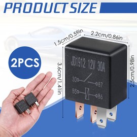 SIWOKJJO 2PCS 4 Pin 12V 30A SPDT Relay, Multi-Purpose Automotive Relay, Heavy Duty Car Starter Relay Switch for Car, Truck, Motorcycle, Boat