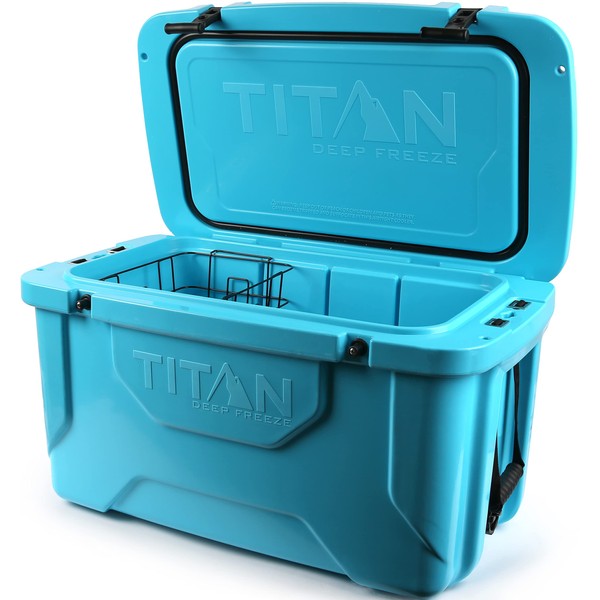 Arctic Zone Titan Deep Freeze 20Q Premium Ice Chest Roto Cooler with Microban Antimicrobial Protection, Blue